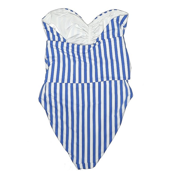Blue and White Striped Swimsuit - Picture 7 of 8